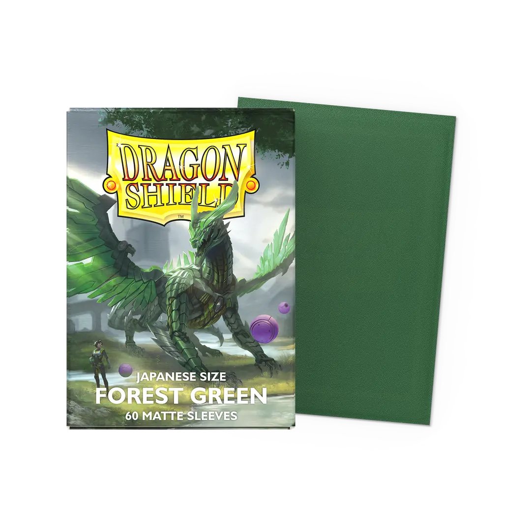 Dragonshield: 60ct Matte Sleeves - Japanese Size Forest Green