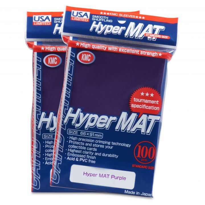 KMC: 100ct Hyper Mat Sleeves - Standard Size Purple