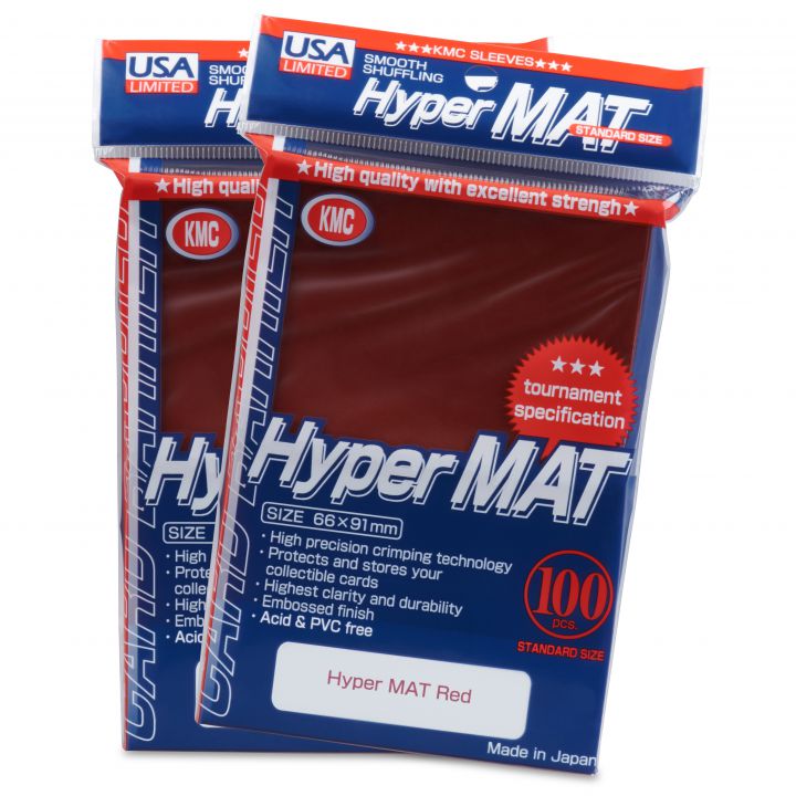 KMC: 100ct Hyper Mat Sleeves - Standard Size Red