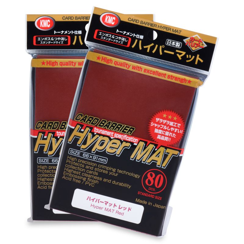 KMC: 80ct Hyper Mat Sleeves - Standard Size Red