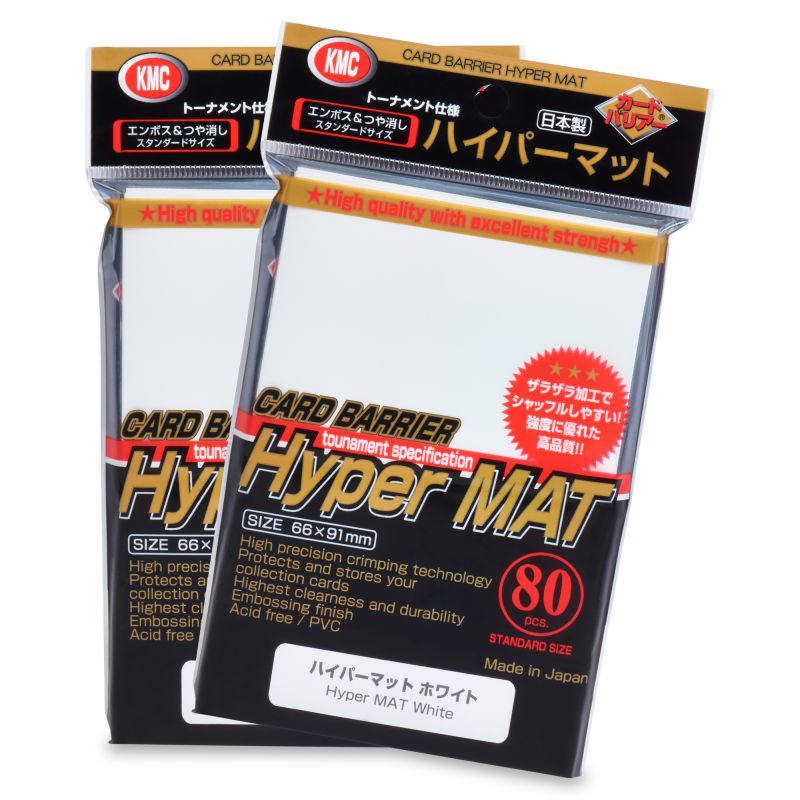 KMC: 80ct Hyper Mat Sleeves - Standard Size White