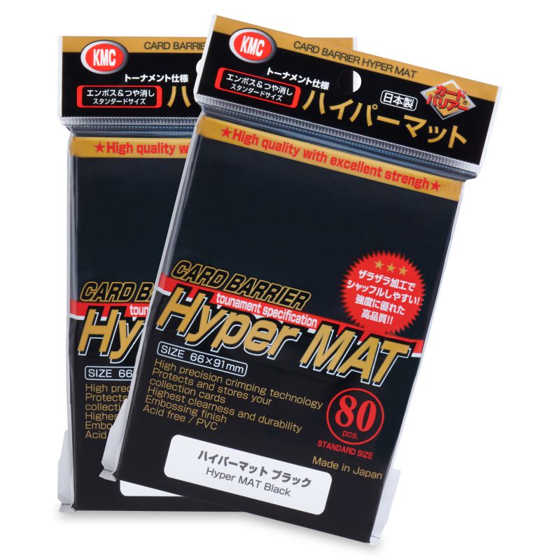 KMC: 80ct Hyper Mat Sleeves - Standard Size Black