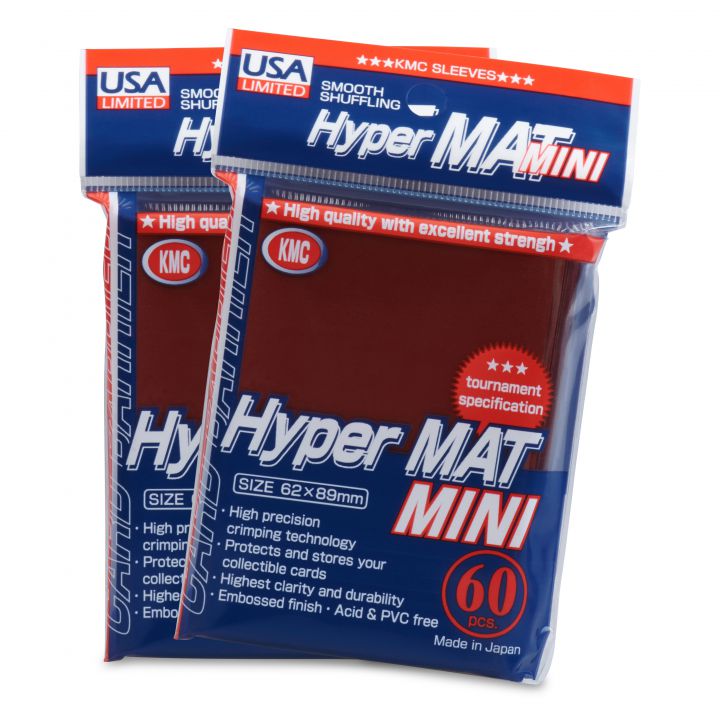 KMC: 60ct Hyper Mat Sleeves - Mini Size Red