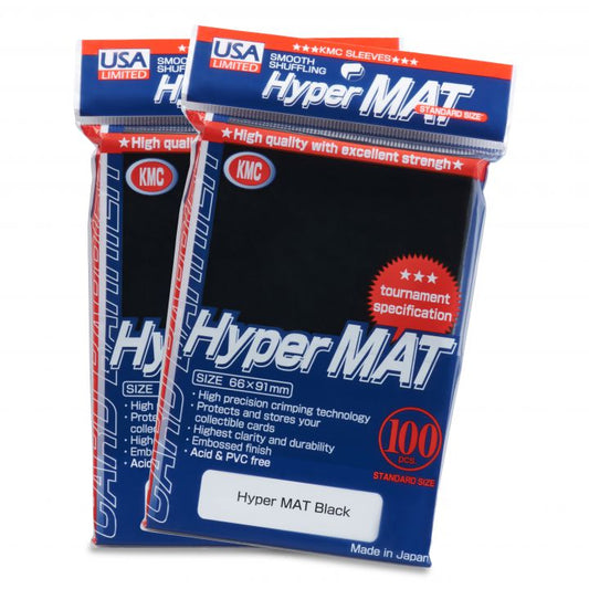 KMC: 100ct Hyper Mat Sleeves - Standard Size Black