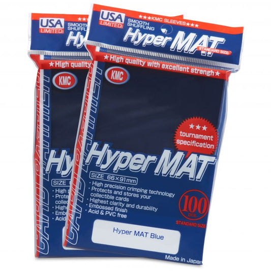 KMC: 100ct Hyper Mat Sleeves - Standard Size Blue