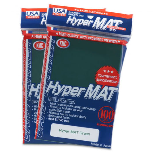 KMC: 100ct Hyper Mat Sleeves - Standard Size Green