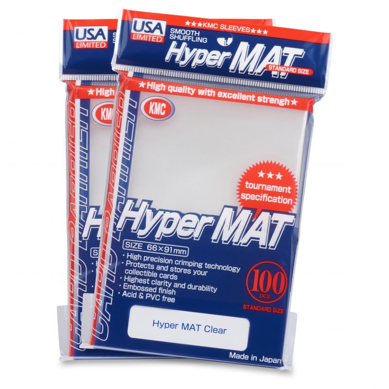 KMC: 100ct Hyper Mat Sleeves - Standard Size Clear