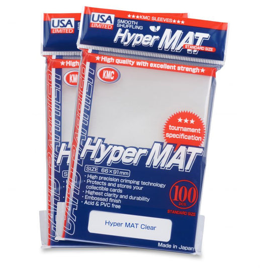 KMC: 100ct Hyper Mat Sleeves - Standard Size Clear