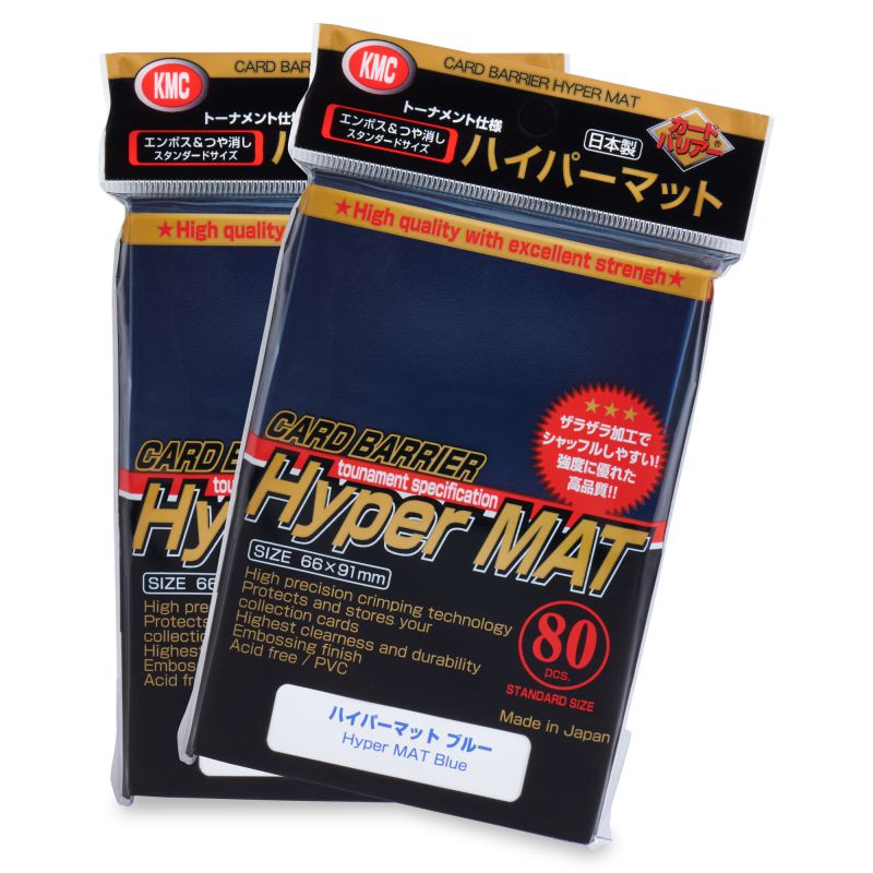 KMC: 80ct Hyper Mat Sleeves - Standard Size Blue