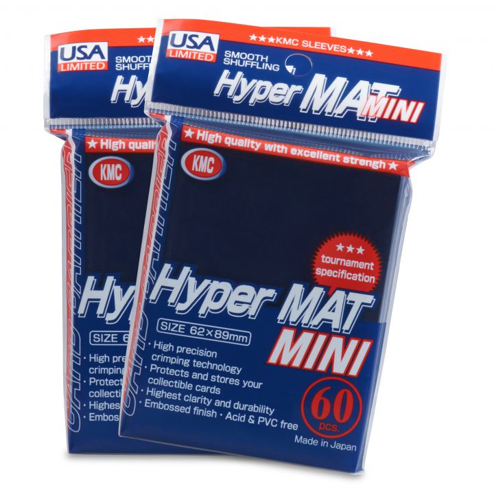 KMC: 60ct Hyper Mat Sleeves - Mini Size Blue