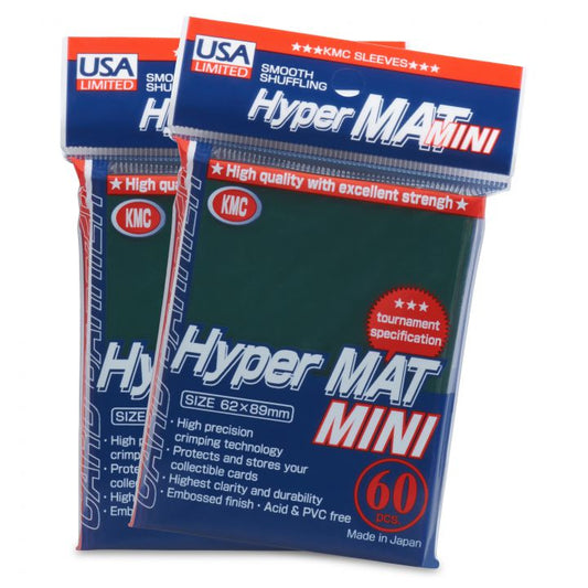 KMC: 60ct Hyper Mat Sleeves - Mini Size Green